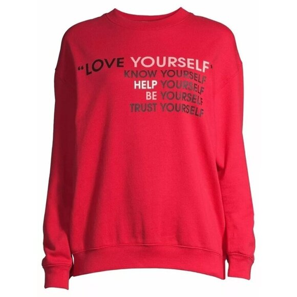 Wound Up Tops - Wound Up Love Yourself Red Sweatshirt Size XXL